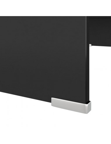 Mobile/Rialzo Porta TV in Vetro Nero 70x30x13 cm