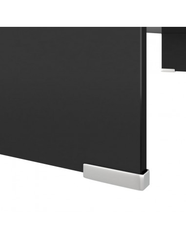 Mobile/Rialzo Porta TV in Vetro Nero 90x30x13 cm