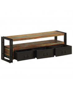 Mobile Porta TV in Legno Massello di Recupero 120x30x40 cm 2