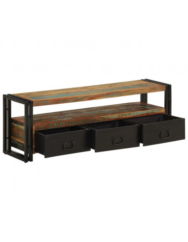 Mobile Porta TV in Legno Massello di Recupero 120x30x40 cm