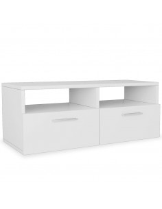 Mobile Porta TV in Legno Multistrato 95x35x36 cm Bianco 2
