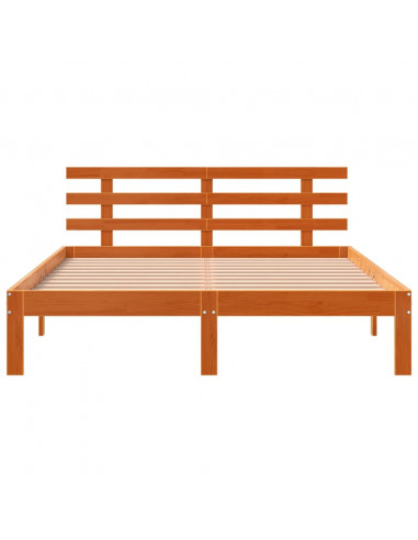 Giroletto con Testiera Marrone Cera 140x190 cm Massello Pino