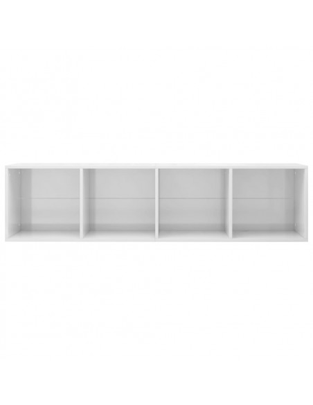 Libreria/Mobile TV Bianco Lucido 36x30x143 cm Legno Multistrato