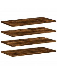 Mensole Parete 4pz Rovere Fumo 60x20x1,5 cm Legno Multistrato 2