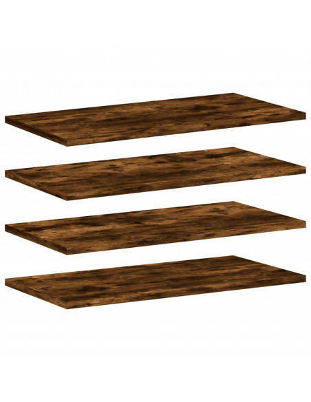 Mensole Parete 4pz Rovere Fumo 60x20x1,5 cm Legno Multistrato