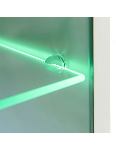 Set Parete Attrezzata Porta TV con Luci LED 5 pz Bianco Lucido