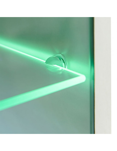 Set Parete Attrezzata Porta TV con Luci LED 5 pz Bianco Lucido