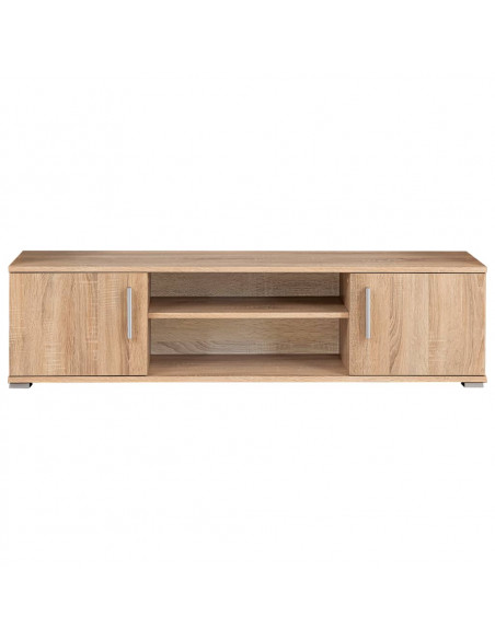 Parete Attrezzata Porta TV con Luci LED Rovere Sonoma