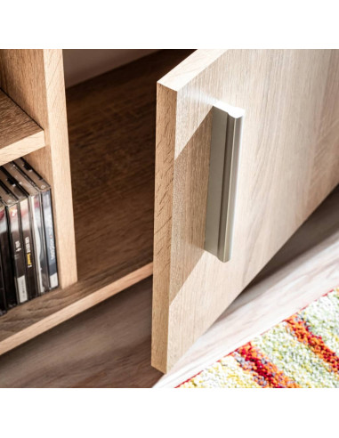 Parete Attrezzata Porta TV con Luci LED Rovere Sonoma