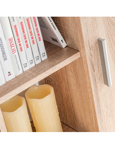 Parete Attrezzata Porta TV con Luci LED Rovere Sonoma