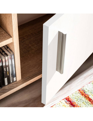 Parete Attrezzata Porta TV con Luci LED Rovere Sonoma e Bianco