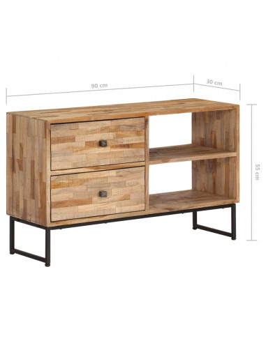 Mobile Porta TV in Legno di Teak di Recupero 90x30x55 cm