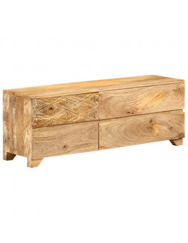 Mobile Porta TV in Legno Massello di Mango 110x30x40 cm