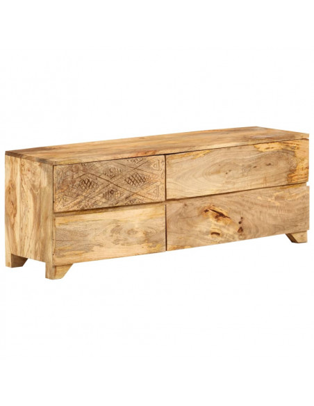 Mobile Porta TV in Legno Massello di Mango 110x30x40 cm