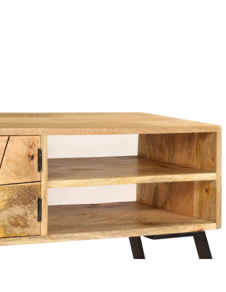Mobile Porta TV in Legno Massello di Mango 140x30x40 cm