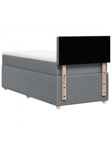 Giroletto a Molle con Materasso Grigio Chiaro100x200 cm Tessuto