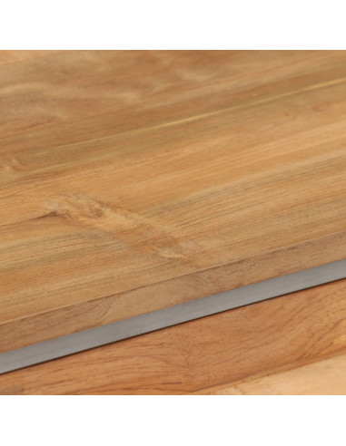 Mobile Porta TV in Teak Recuperato e Acciaio 120x30x40 cm