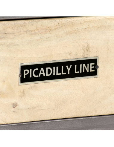 Mobile Porta TV in Mango Massello e Acciaio 120x30x45cm