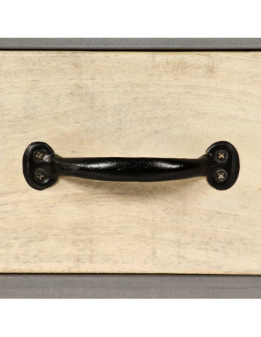 Mobile Porta TV in Mango Massello e Acciaio 120x30x45cm