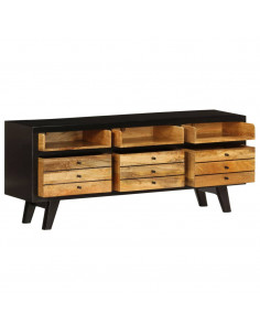 Mobile Porta TV in Legno Massello di Mango 120x30x50 cm 2