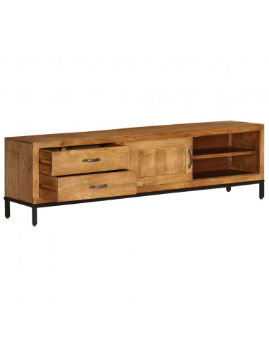 Mobile Porta TV in Legno Massello di Mango 140x30x40 cm