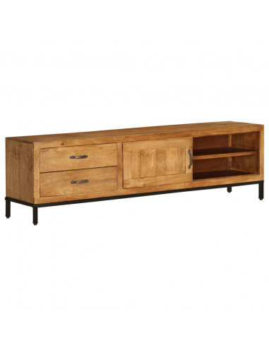 Mobile Porta TV in Legno Massello di Mango 140x30x40 cm