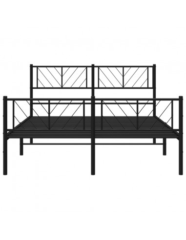 Giroletto con Testiera e Pediera Metallo Nero 120x200 cm