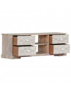 Mobile Porta TV 120x30x40 cm in Legno Massello di Acacia 2