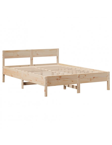 Letto senza Materasso 140x190 cm in Legno Massello di Pino