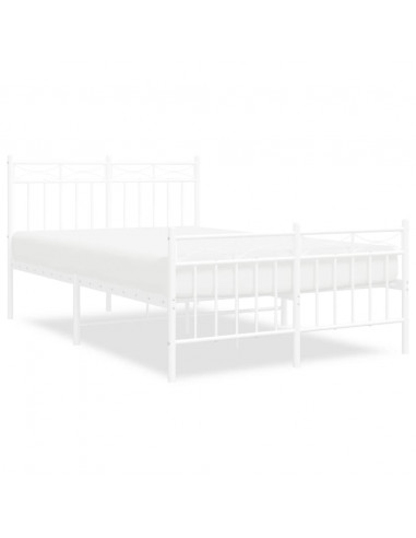 Giroletto con Testiera e Pediera Metallo Bianco 120x200 cm