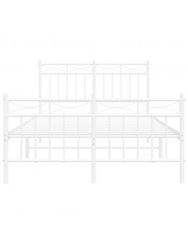 Giroletto con Testiera e Pediera Metallo Bianco 120x200 cm