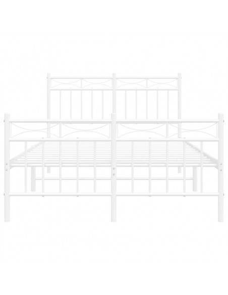 Giroletto con Testiera e Pediera Metallo Bianco 120x200 cm