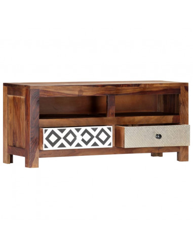 Mobile Porta TV 90x30x40 cm in Legno Massello di Acacia