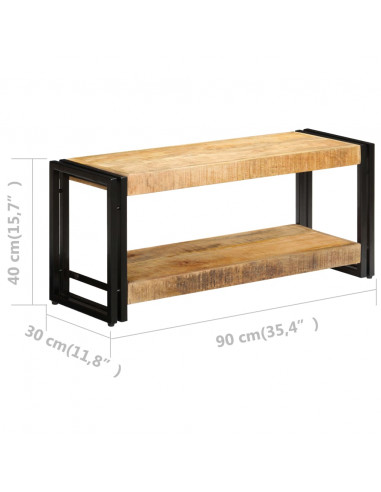 Mobile Porta TV 90x30x40 cm in Legno Massello di Mango