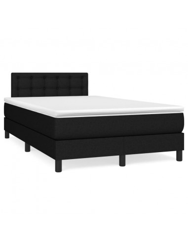 Giroletto a Molle con Materasso Nero 120x200 cm in Tessuto