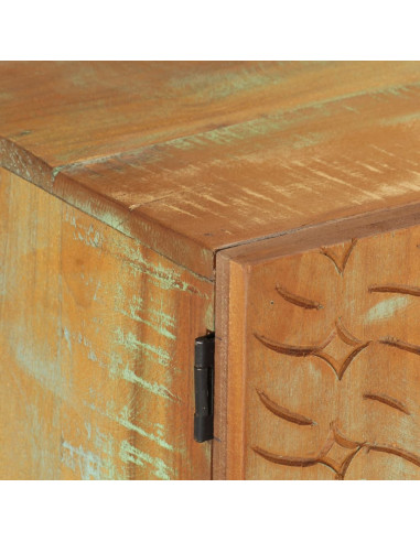 Mobile Porta TV Intagliato 120x30x40 cm in Massello di Recupero