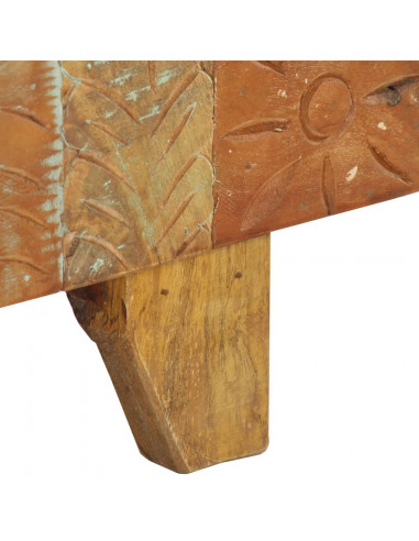 Mobile Porta TV Intagliato 120x30x40 cm in Massello di Recupero