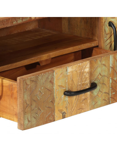 Mobile Porta TV Intagliato 120x30x40 cm in Massello di Recupero