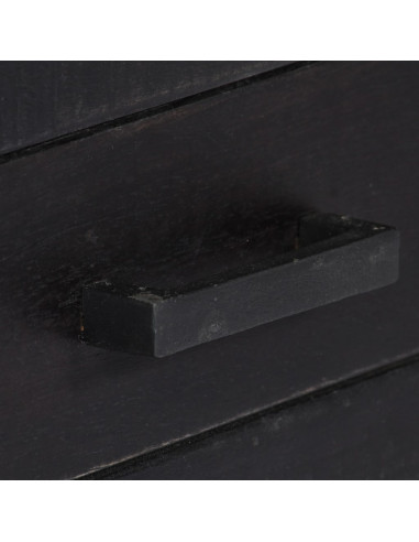 Mobile Porta TV Nero 118x30x40 cm in Legno Massello di Mango