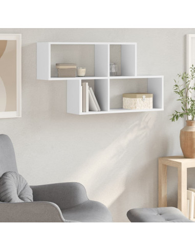 Scaffale a Parete Bianco 100x20x53 cm in Legno Multistrato