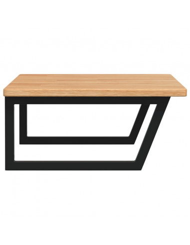 Ripiano a Parete per Lavabo in Acciaio e Massello di Rovere