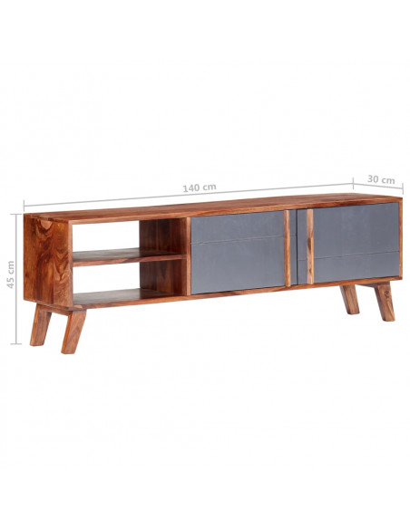 Mobile Porta TV 140x30x45 cm in Legno Massello di Sheesham