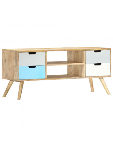 Mobile Porta TV 110x35x48 cm Legno Massello di Mango