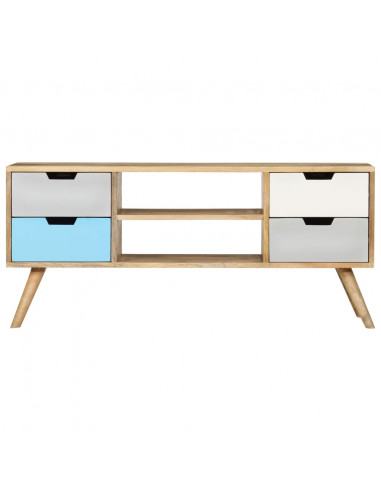 Mobile Porta TV 110x35x48 cm Legno Massello di Mango