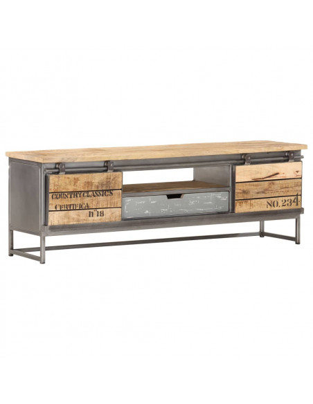 Mobile Porta TV 120x30x40 cm in Legno Massello di Mango