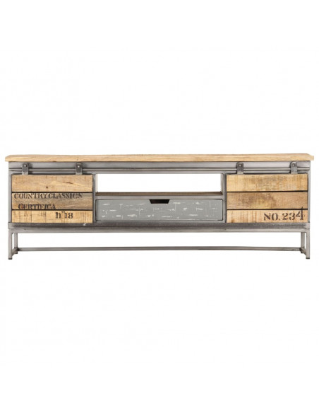 Mobile Porta TV 120x30x40 cm in Legno Massello di Mango