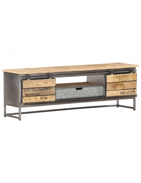 Mobile Porta TV 120x30x40 cm in Legno Massello di Mango