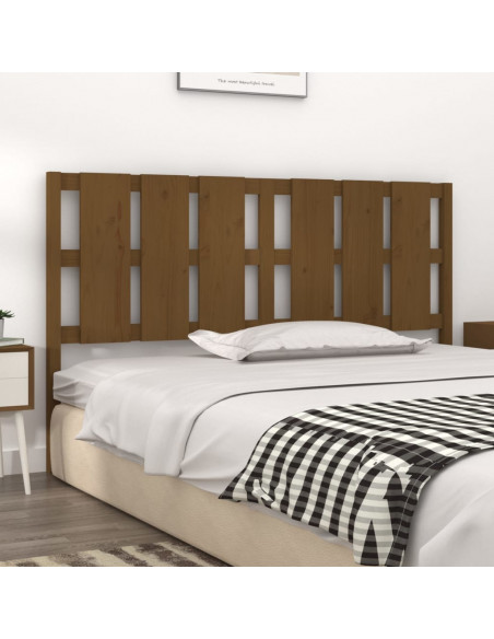 Testiera per Letto Miele 165,5x4x100 cm Legno Massello di Pino