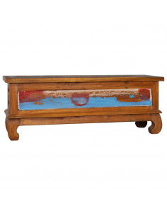 Mobile Porta TV 110x35x40 cm in Legno di Recupero di Teak 2