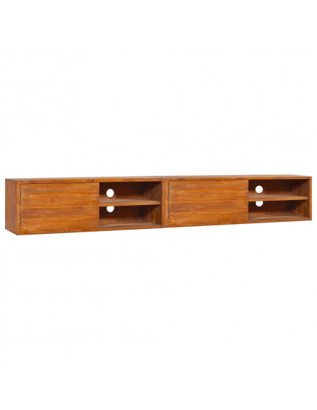 Mobile TV a Parete 180x30x30 cm in Legno Massello di Teak